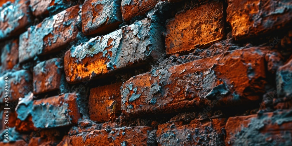 A detailed close-up view of a red brick wall. Perfect for architectural designs or background textures