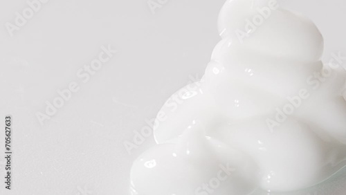 White cream texture Close-up of cosmetics cream product photo