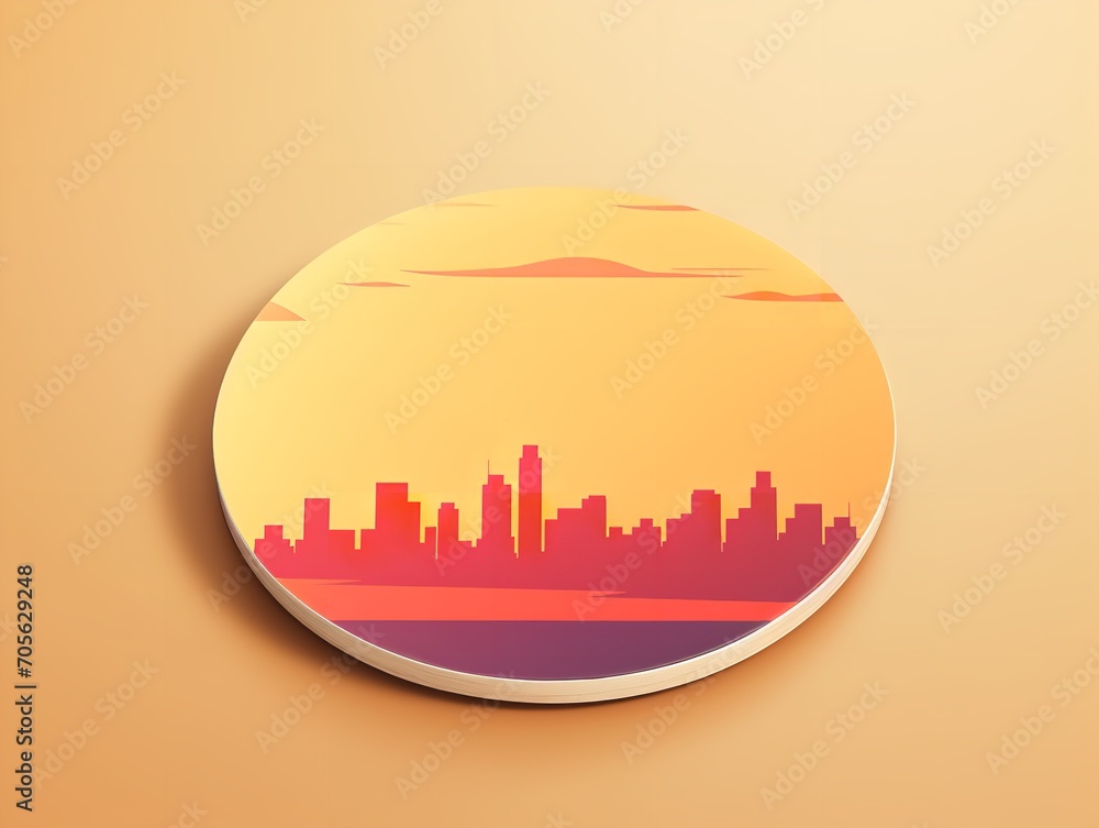 Elegant Ceramic Coaster Mockup for Tableware - AI Generated Elegant Ceramic Coaster Mockup for Tableware - AI Generated