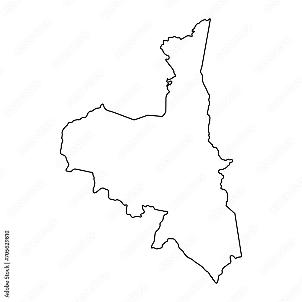 Assaba region map, administrative division of Mauritania. Vector illustration.