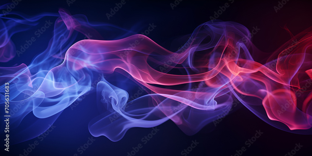 A blue and pink smoke background with a purple and pink smoke. A blue and pink smoke background with a purple and pink smoke. Colorful smoke curves wallpaper HD 8k wall paper Stock Photographic 