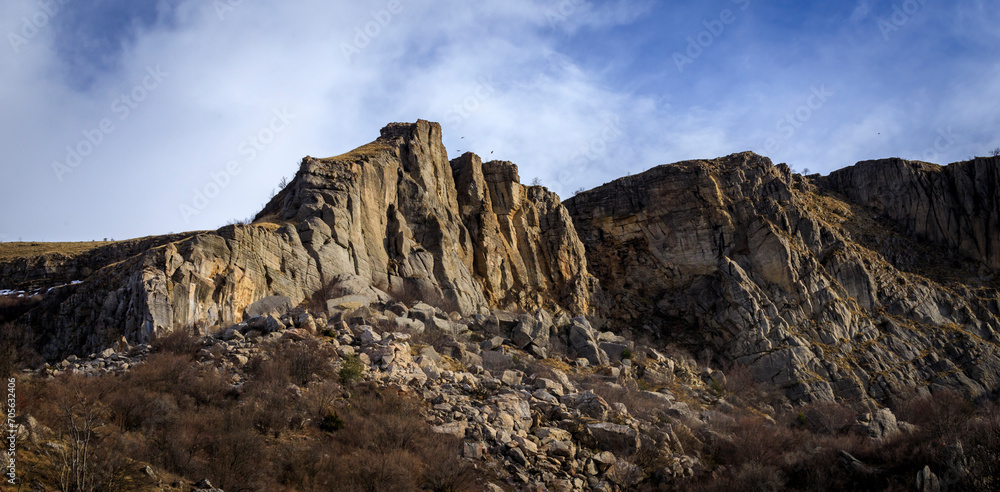 View from The Stolo rock phenomenon track. It is the jewel in the crown of Ponor Mountain. It is located near Svoge, Bulgaria on the road from Sofia to Montana (about 50 km from Sofia). 