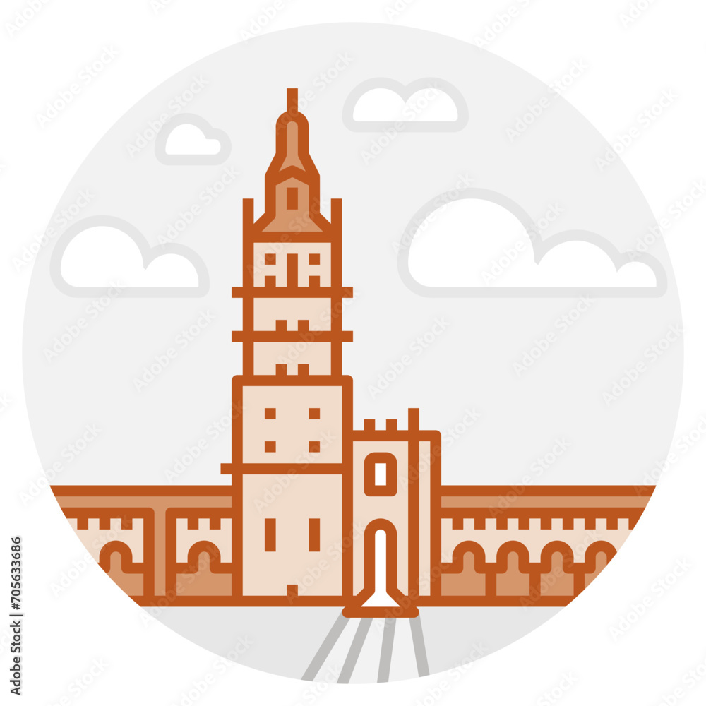 Córdoba – Spain: Mosque–Cathedral, Puerta del Perdón (filled outline)