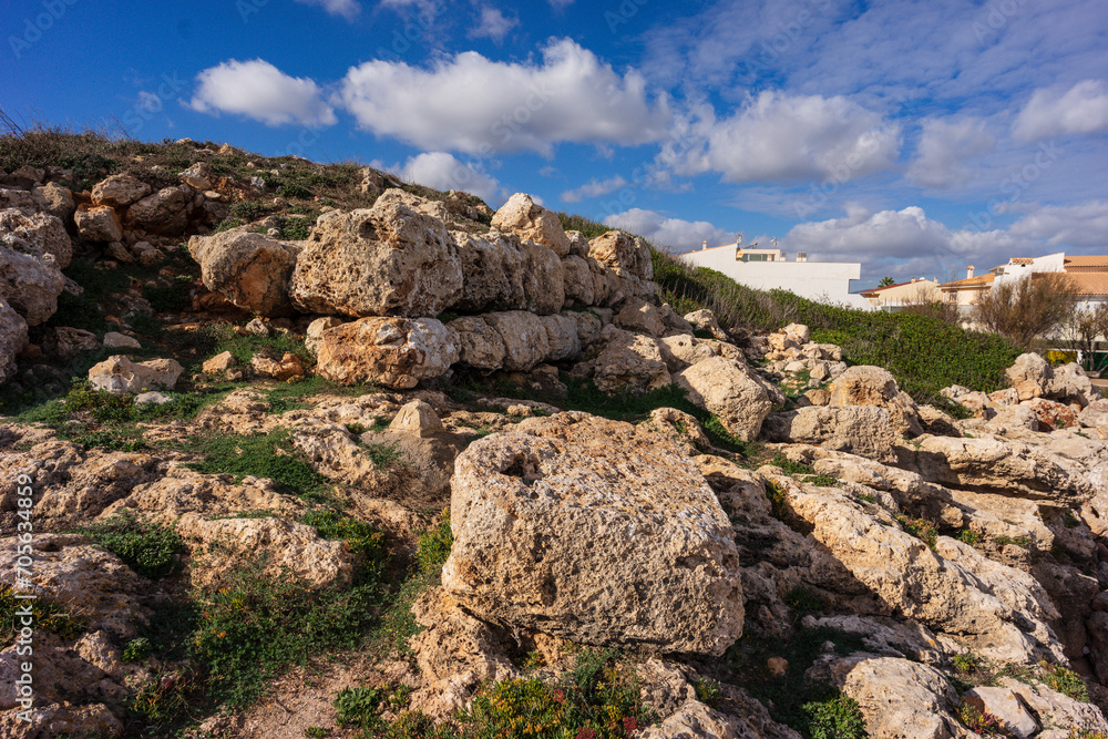 Castellot de Cala Morlanda, archaeological site, Cala Morlanda, Manacor, Majorca, Balearic Islands, Spain Castellot de Cala Morlanda, archaeological site, Cala Morlanda, Manacor, Majorca, Balearic Islands, Spain