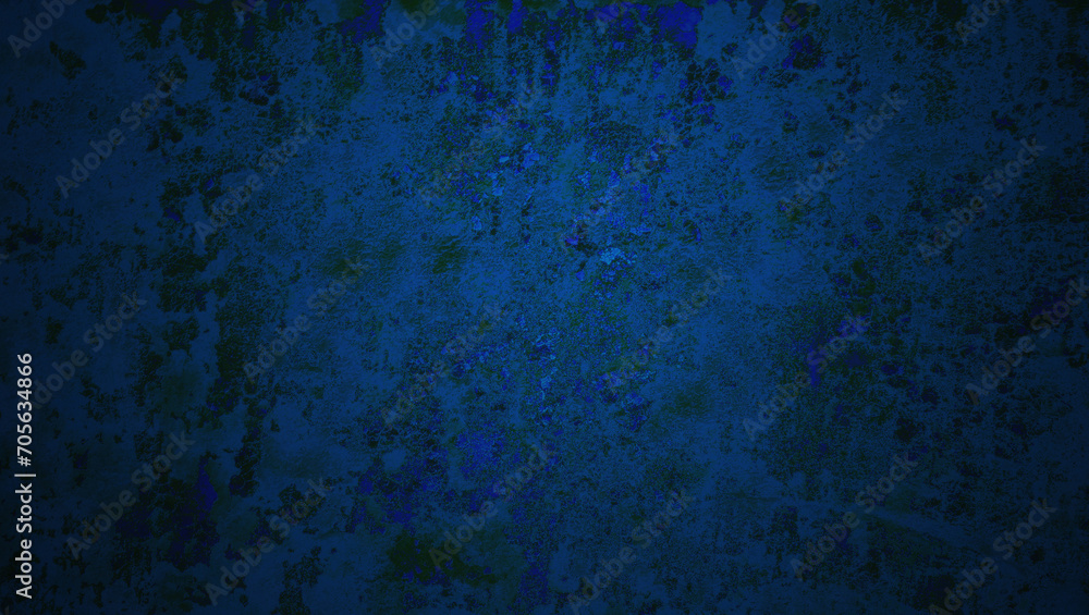 Fototapeta premium Blue shaded rusted metal background with traces of corrosion