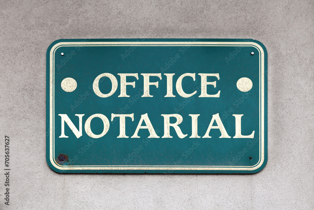 French notary office nameplate