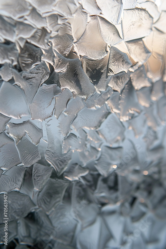 Frosted glass texture. Surface with fractal ice.