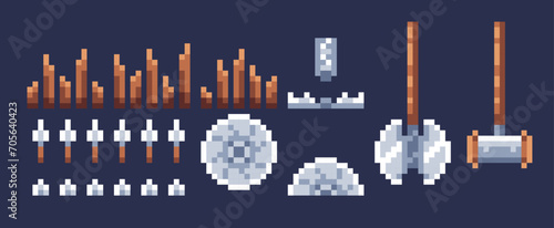 A set of pixel art traps for creating retro games