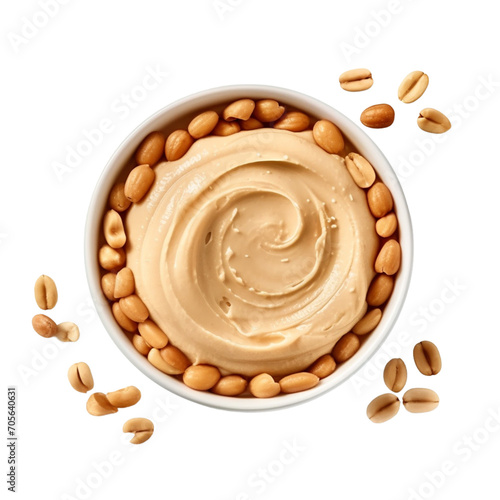  spreading peanut butter isolated on transparent white background. 