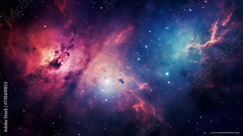 A Colorful Cosmic Nebula Parallax Photography