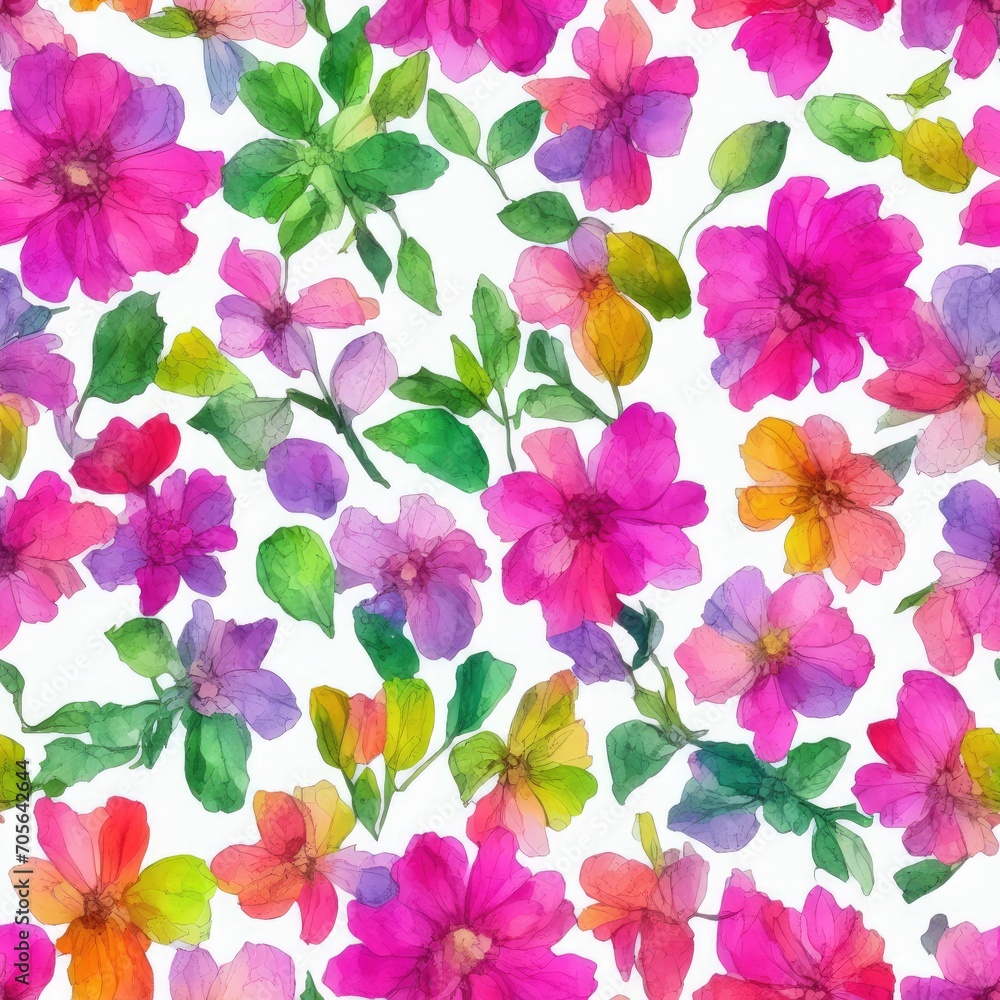 Flowers. Abstract seamless pattern. AI generated. Flowers. Abstract seamless pattern. AI generated.