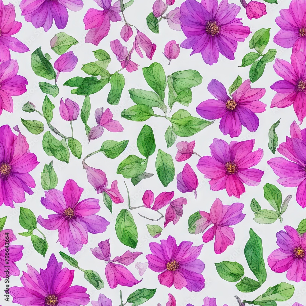 Flowers. Abstract seamless pattern. AI generated. Flowers. Abstract seamless pattern. AI generated.