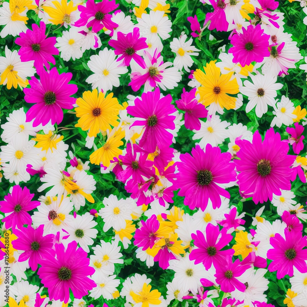 Flowers. Abstract seamless pattern. AI generated. Flowers. Abstract seamless pattern. AI generated.