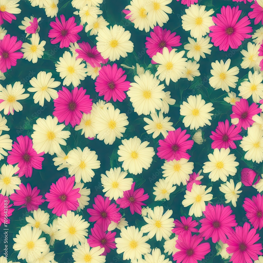 Flowers. Abstract seamless pattern. AI generated. Flowers. Abstract seamless pattern. AI generated.