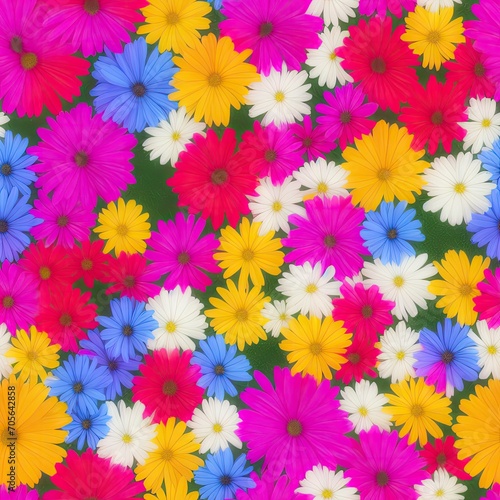 Flowers. Abstract seamless pattern. AI generated.