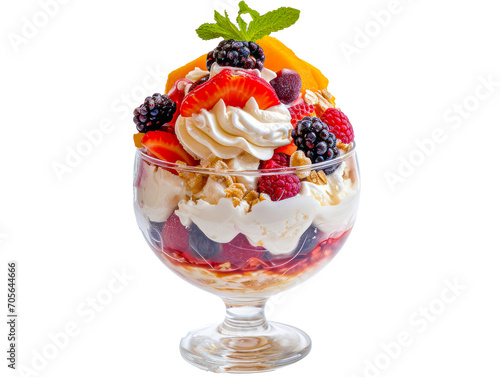 fresh ice cream with fruits, png