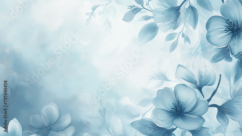 Beautiful soft blue flowers background photo