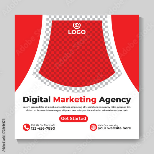 Professional digital marketing agency social media post design creative square web banner template