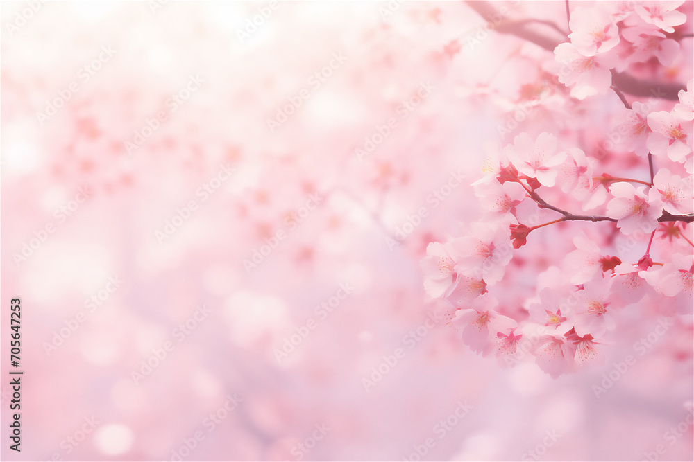 the background of a beautiful pink cherry blossom