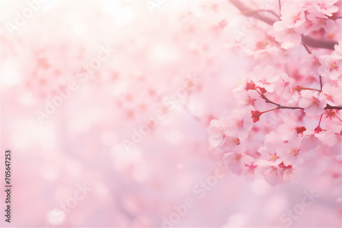 the background of a beautiful pink cherry blossom #705647253