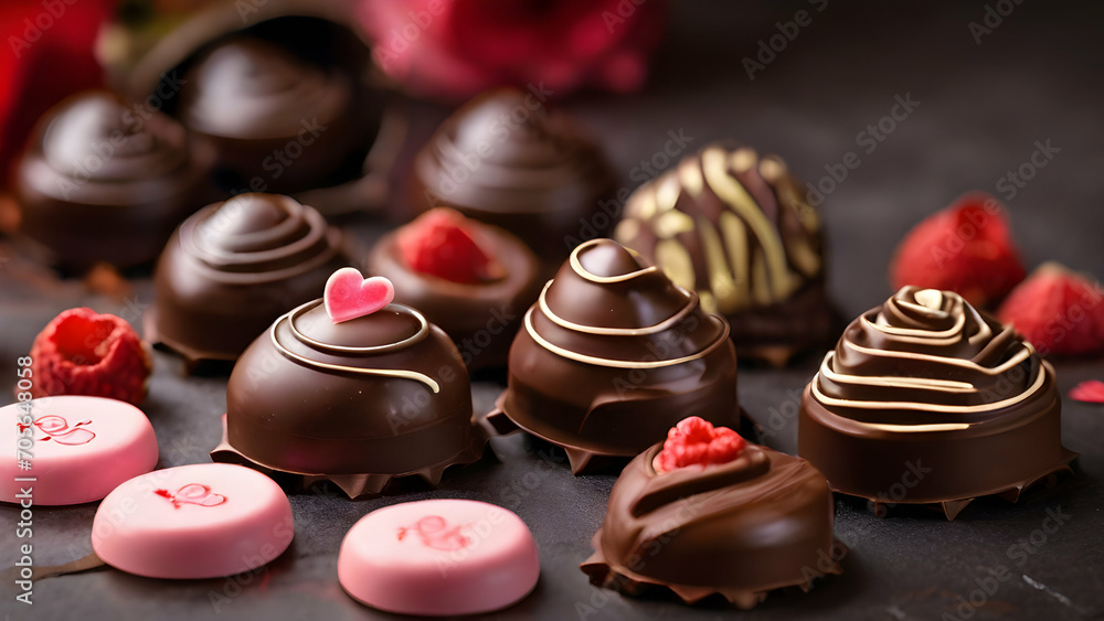 Delicious sweet chocolates background Delicious sweet chocolates background
