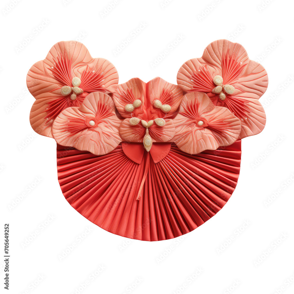 Chinese red angpao envelope on a transparent background