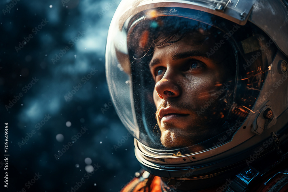 Ai generated image of cosmonaut exploring universe learning new civilizations Ai generated image of cosmonaut exploring universe learning new civilizations