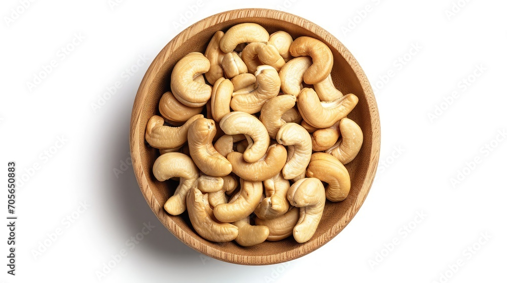cashew nuts in wooden bowl on table background. top view. Space for text. Healthy food cashew nuts in wooden bowl on table background. top view. Space for text. Healthy food