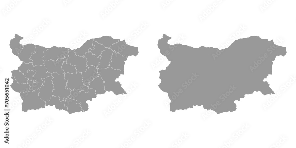Fototapeta premium Bulgaria gray map with provinces. Vector illustration.