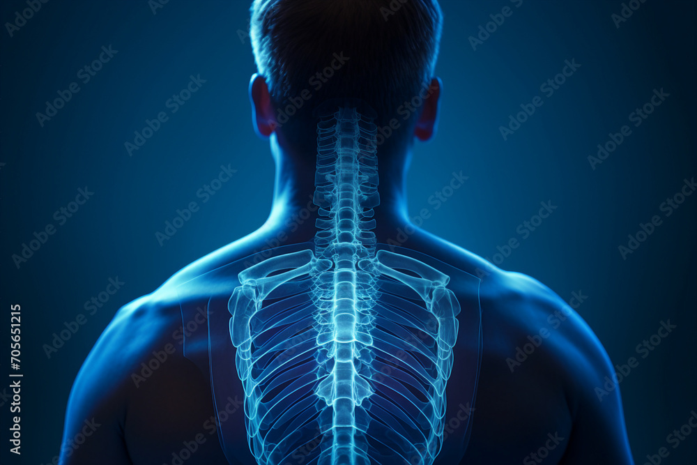 X-rays of the spine scoliosis in young patient made with generative AI X-rays of the spine scoliosis in young patient made with generative AI