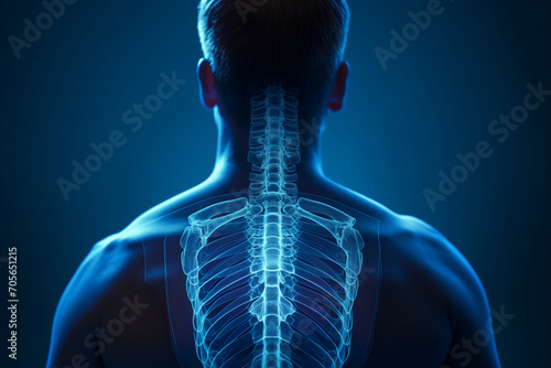 X-rays of the spine scoliosis in young patient made with generative AI photo
