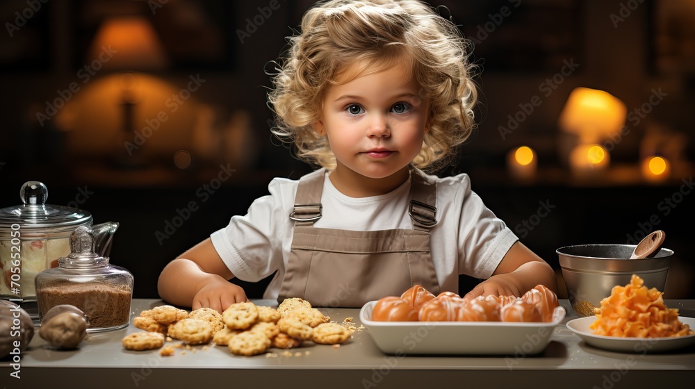 Cute Little Cook Making Cookies: Adorable 6-Year-Old Kitchen Helper Cute Little Cook Making Cookies: Adorable 6-Year-Old Kitchen Helper