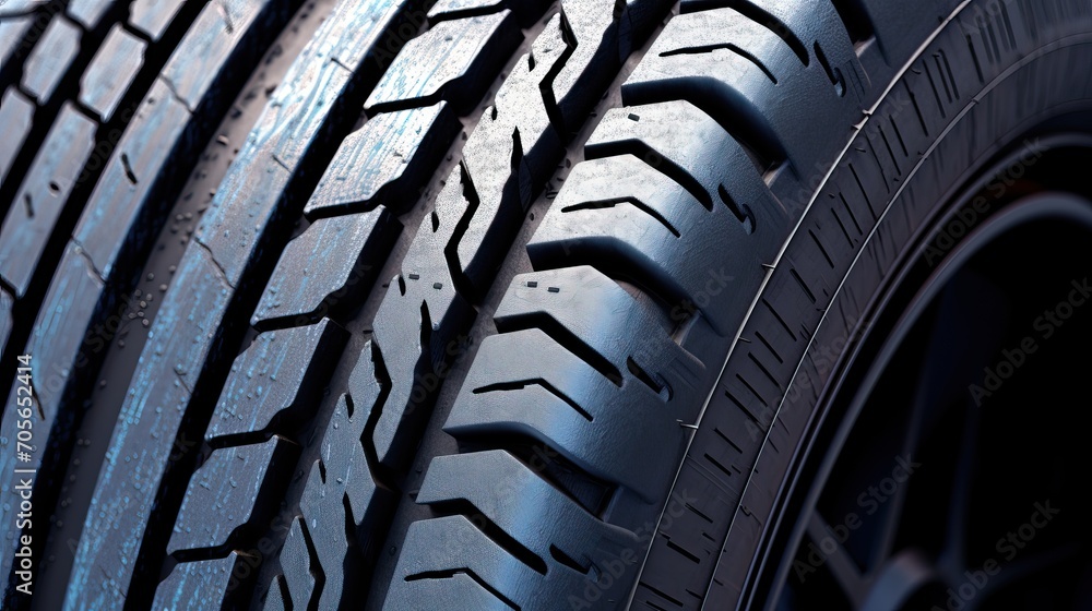 Close-up of Car Tire Texture: Automotive Detail Close-up of Car Tire Texture: Automotive Detail