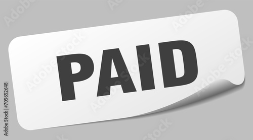 paid sticker. paid label