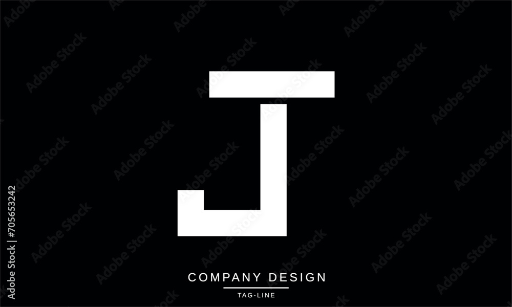 TJ, JT, Abstract Letters Logo Monogram TJ, JT, Abstract Letters Logo Monogram