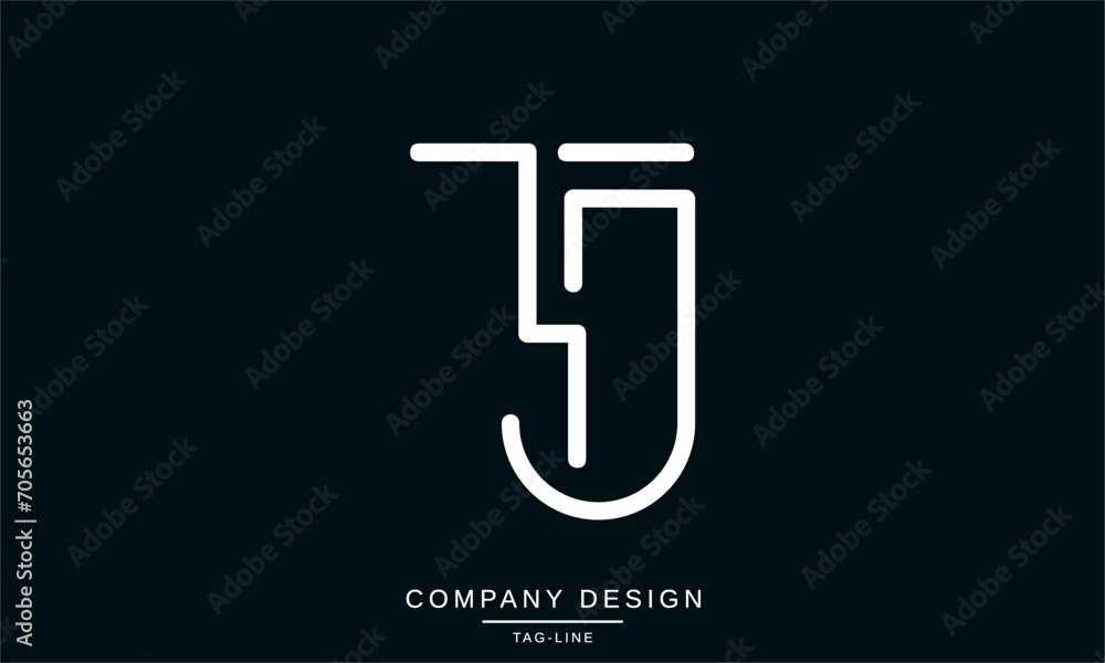 TJ, JT, Abstract Letters Logo Monogram TJ, JT, Abstract Letters Logo Monogram