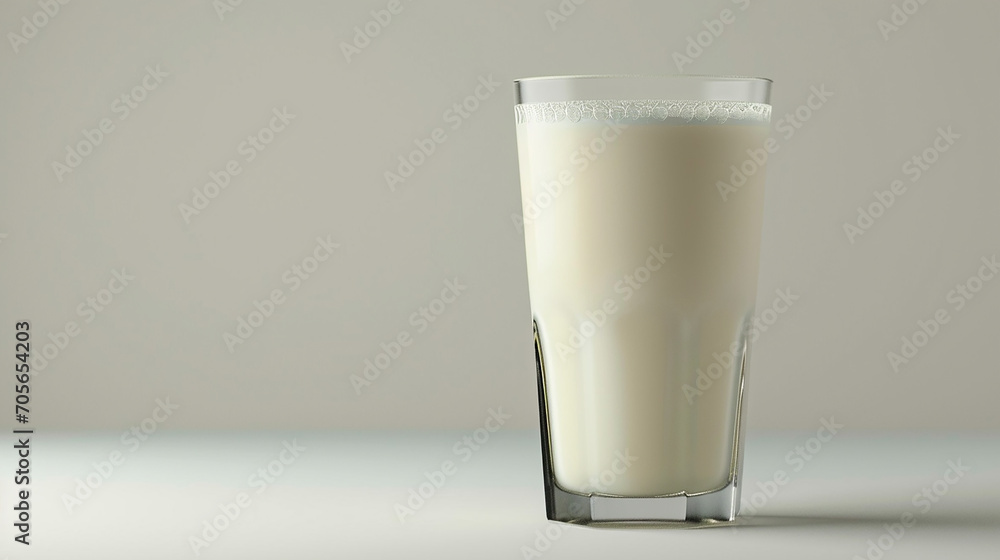 glass of milk isolated on white blank background. Made with generative ai glass of milk isolated on white blank background. Made with generative ai