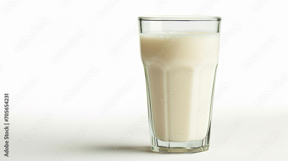 glass of milk isolated on white blank background. Made with generative ai glass of milk isolated on white blank background. Made with generative ai