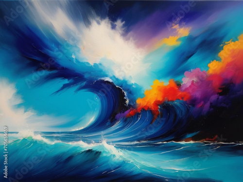 Artistic Sea Wave Wallpaper Art work