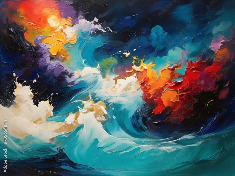 Artistic Sea Wave Wallpaper Art work