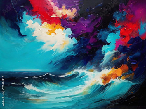 Artistic Sea Wave Wallpaper Art work
