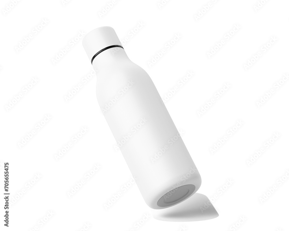 Blank White Hydro flask water bottle Packaging, Vacuum Insulated Water Bottle isolated on transparent background, prepared for mockup, 3D render. Blank White Hydro flask water bottle Packaging, Vacuum Insulated Water Bottle isolated on transparent background, prepared for mockup, 3D render.