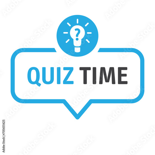 quiz time. Vector illustration - Text in speech bubble with bulb and interrogation mark - vector illustration