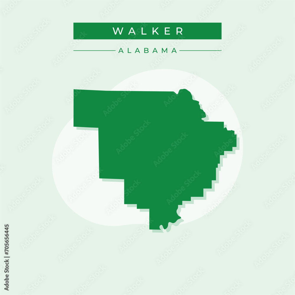 Vector illustration vector of Walker map Alabama