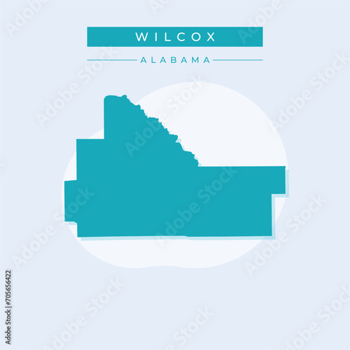 Vector illustration vector of Wilcox map Alabama photo