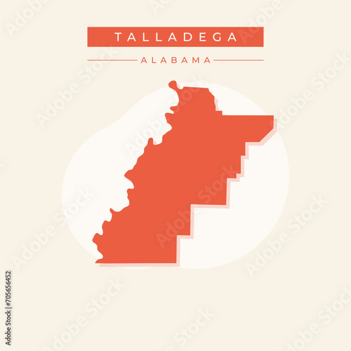 Vector illustration vector of Talladega map Alabama photo