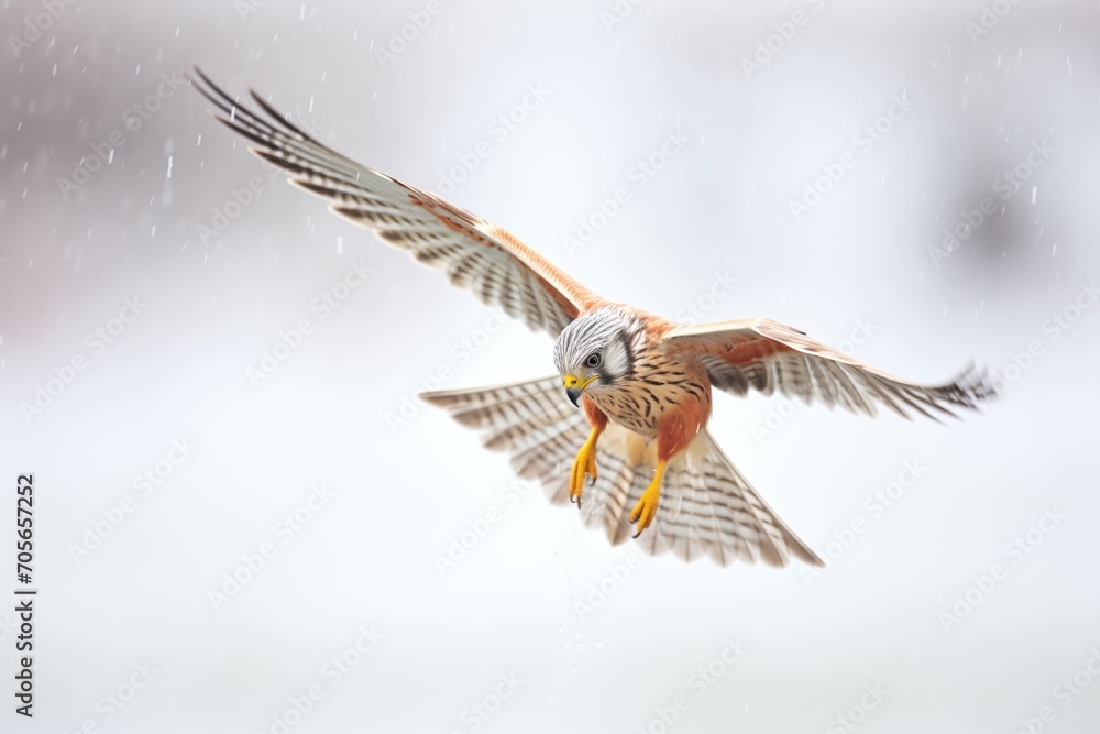 Fototapeta premium kestrel mid-flight with prey in sight