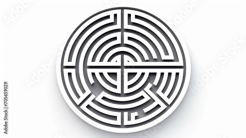 logo symbol round maze on white background isolated