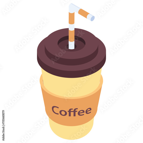 Isometric cup of coffee