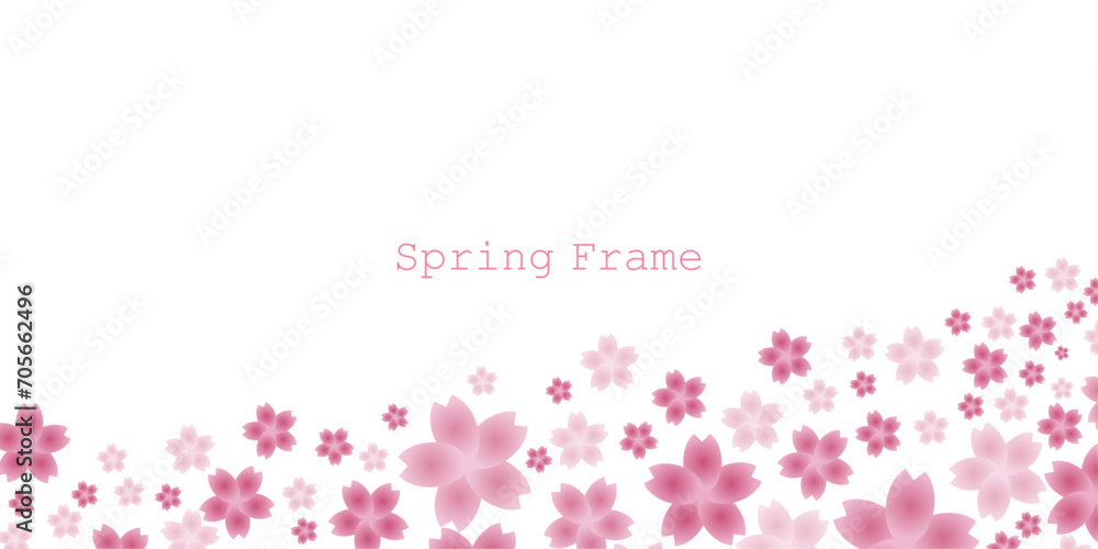 桜の花びらの背景イラスト  ピンクのグラデーション背景